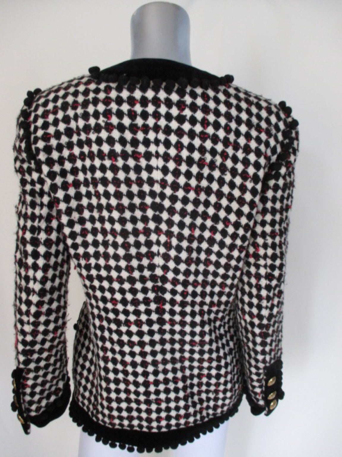Blazer di lana bianco e nero Escada degli anni '80 In condizioni buone in vendita a Amsterdam, NL