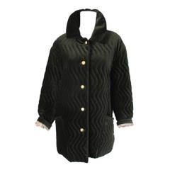 Burberry green Velvet padded jacket