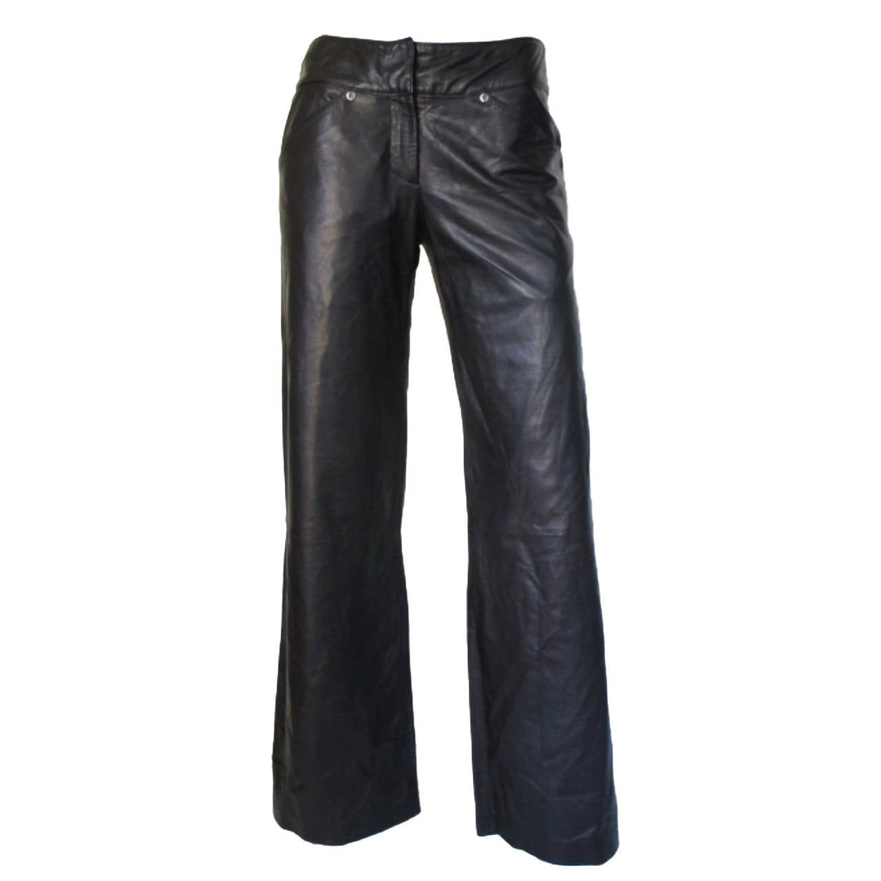 Gianni Versace "Classic" black soft leather trousers