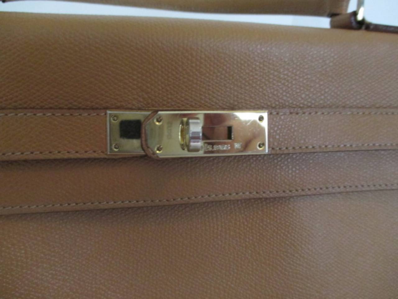 Brown Classic Hermes Sellier Kelly 32 epsom leather bag