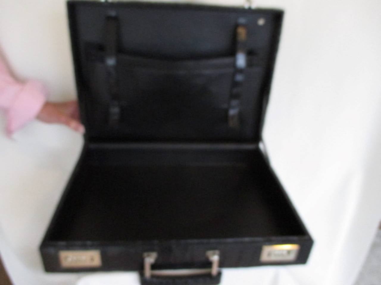 Women's or Men's exceptional black crocodile briefcase