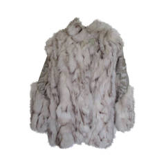 Vintage Arianna Firenze Apres-ski Fox fur jacket with embroidered leather
