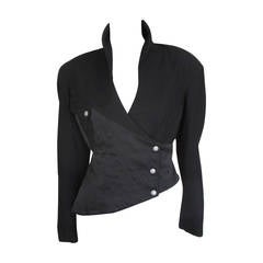 80's Thierry Mugler "Active" black Asymmetrical jacket 2