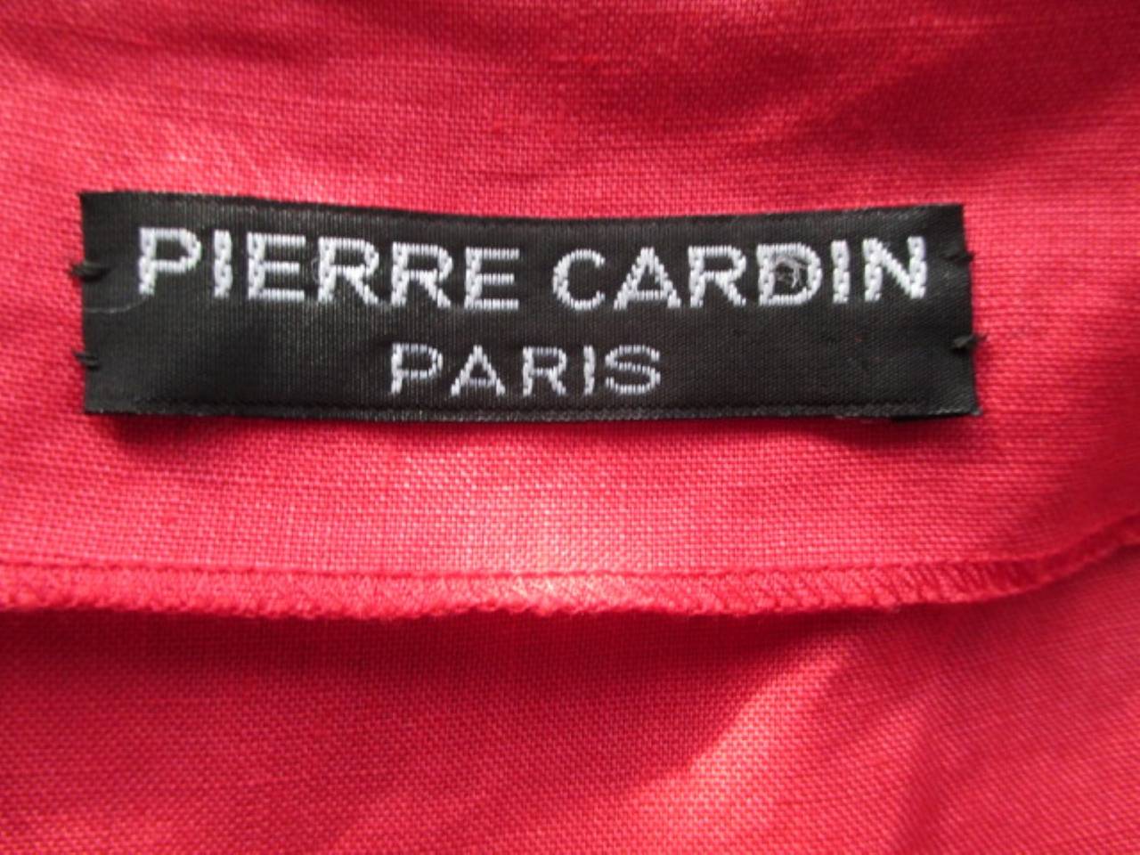 Red 80's Pierre Cardin black/red 100% linen dress