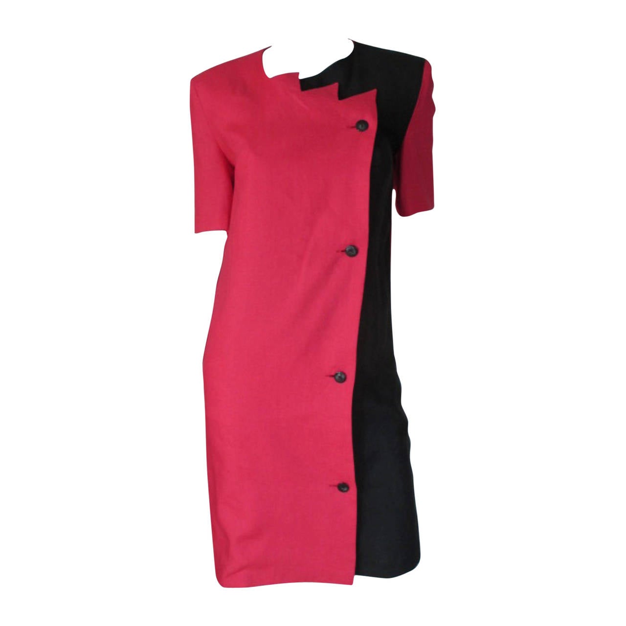 80's Pierre Cardin black/red 100% linen dress