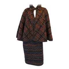 Missoni two piece Wool Cape top with skirt outfit 