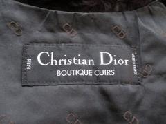 Christian Dior Veste ceinturée en cuir et fourrure Brown