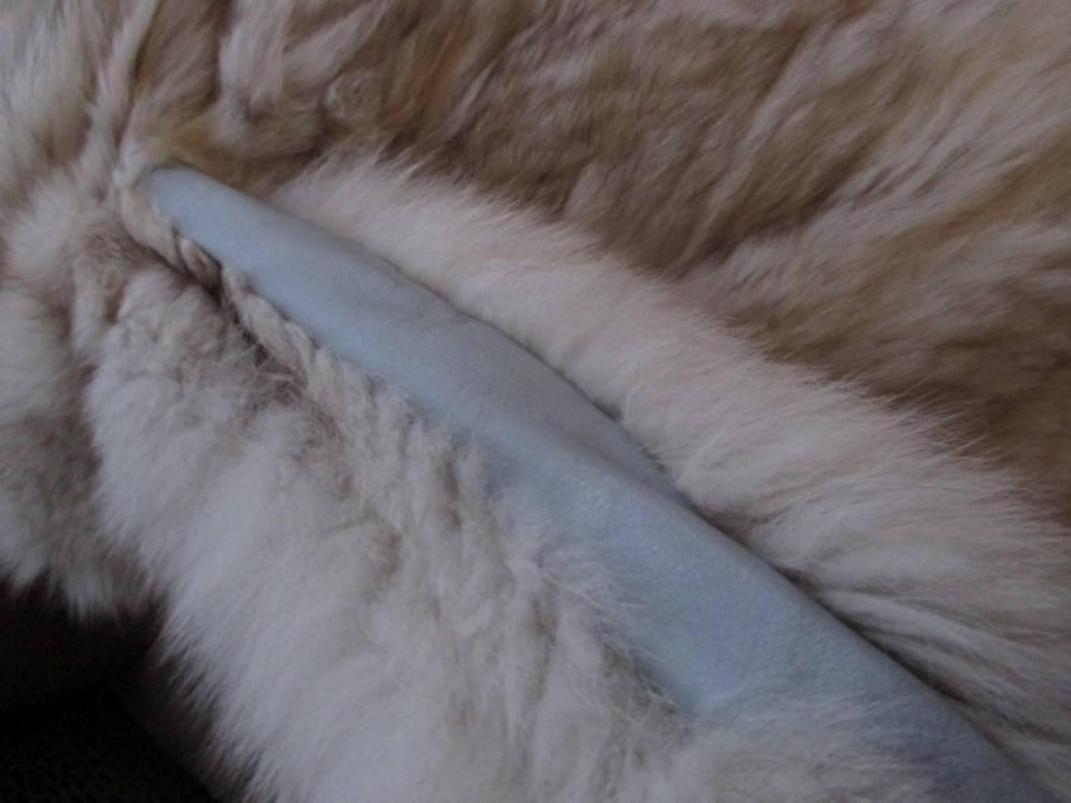 Gray full length arctic fox fur coat