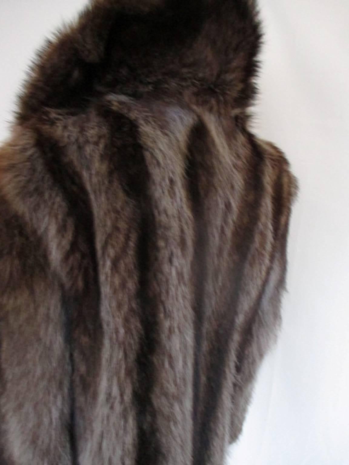 Black raccoon fur coat