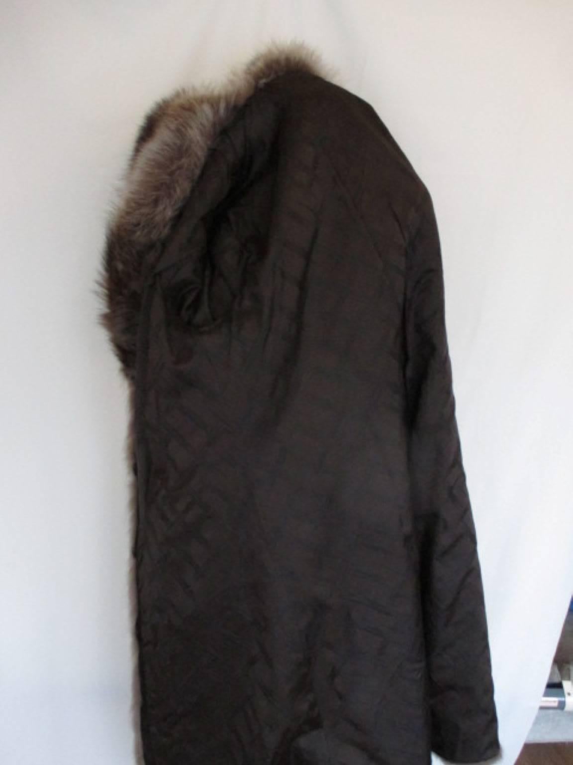 Women's raccoon fur coat