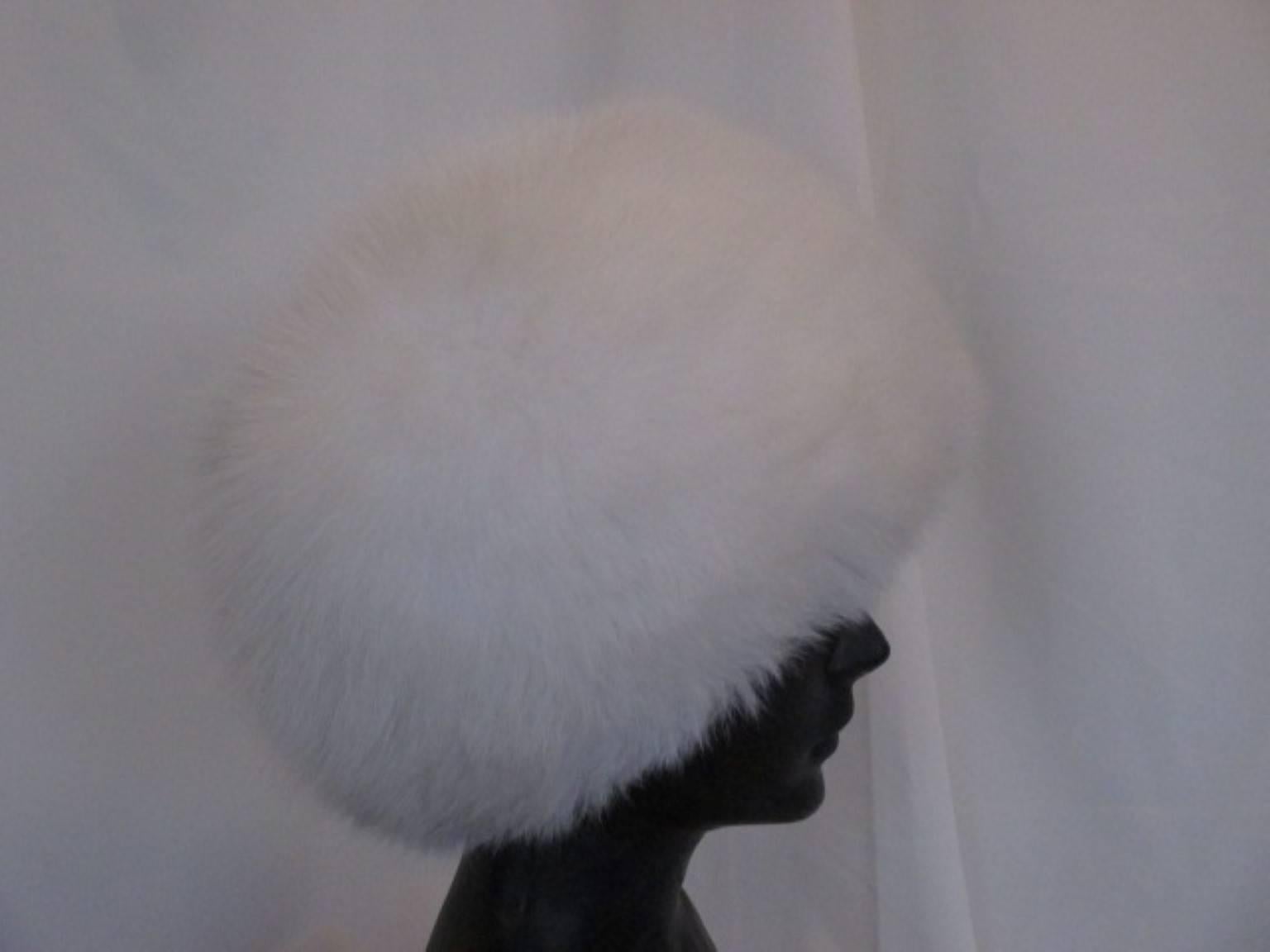 Women's or Men's Exclusive russian white fox fur hat