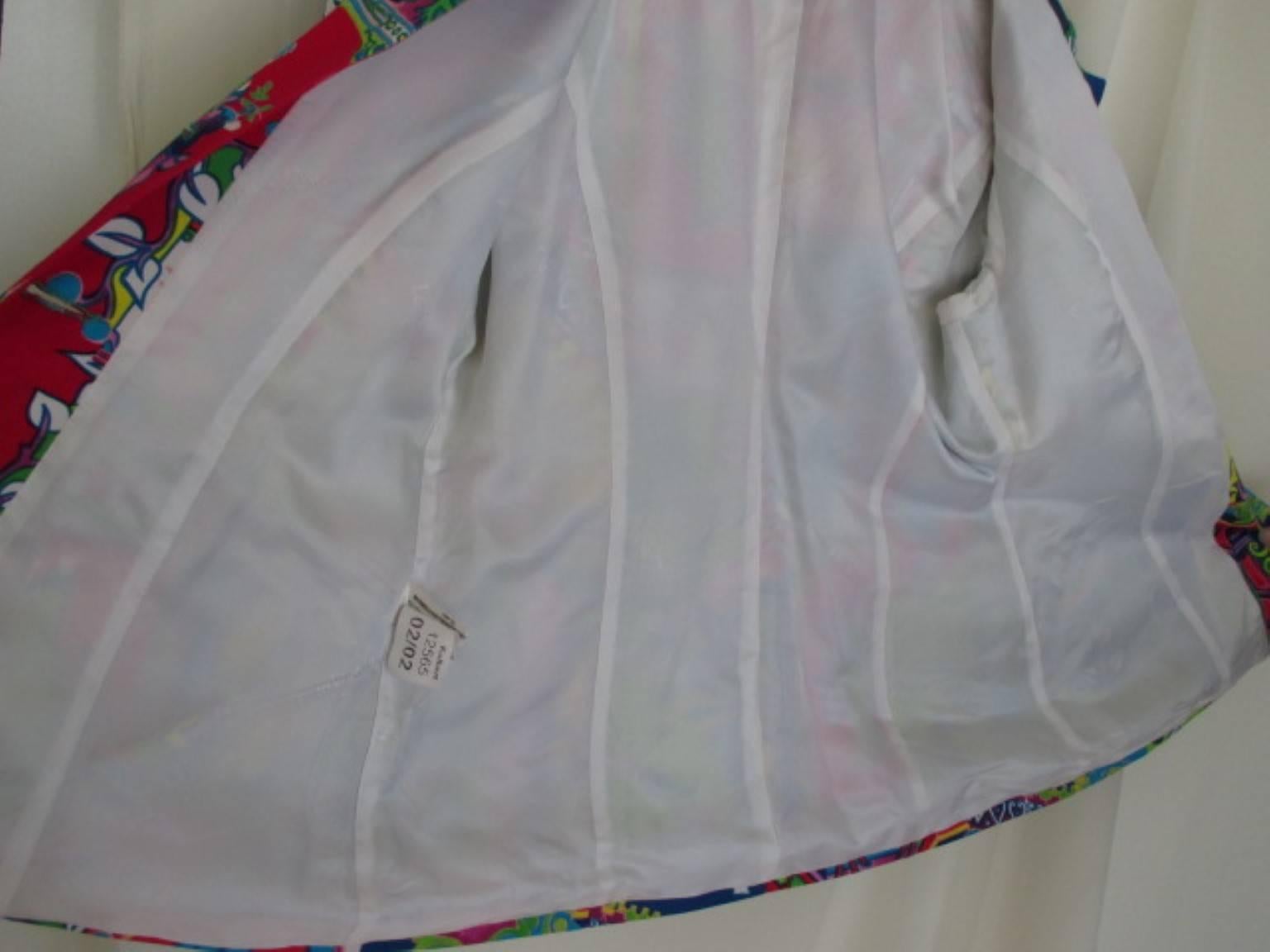 Louis Feraud classical motif cotton blazer, 1980s For Sale 3