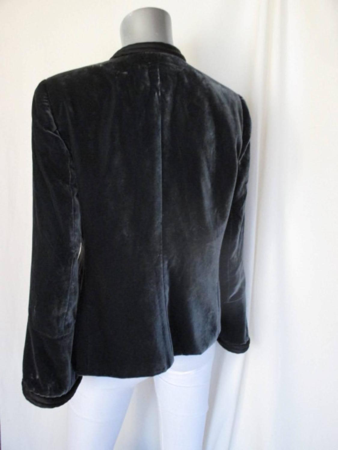 armani collezioni silver/grey velvet jacket For Sale at 1stdibs