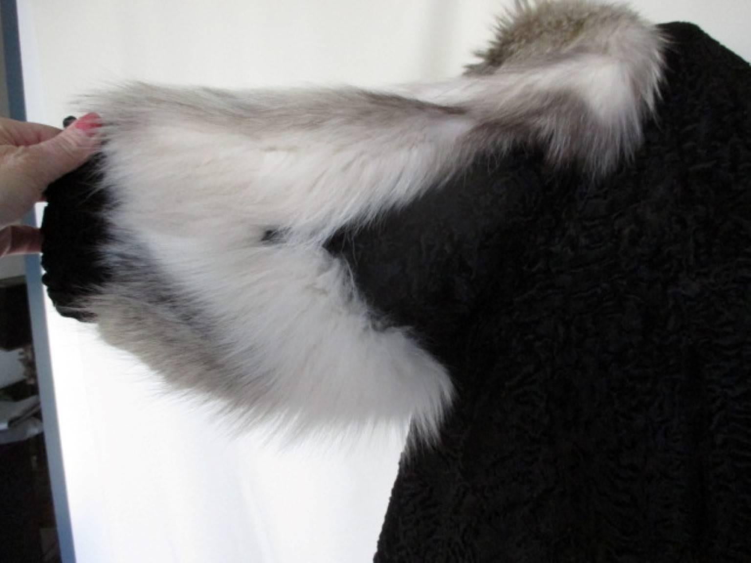 Black Astrakhan/Persian Lamb with Fox Fur sleeves 1