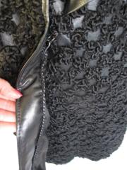 Beautiful Black Persian Lamb/Astrakhan/Leather Fur Coat