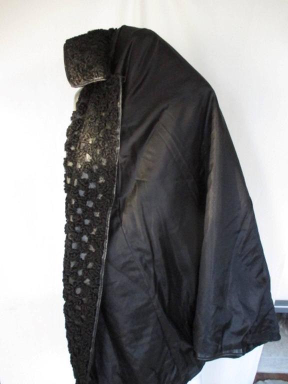 Beautiful Black Persian Lamb/Astrakhan/Leather Fur Coat For Sale at ...