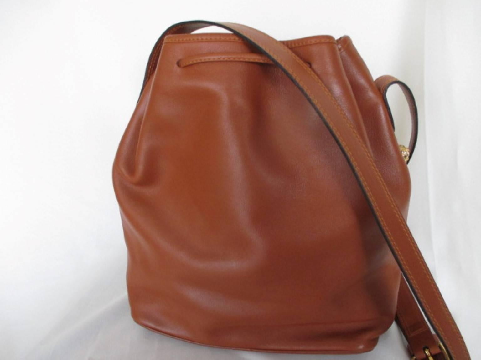 Lancel paris brown leather shoulder bag 1