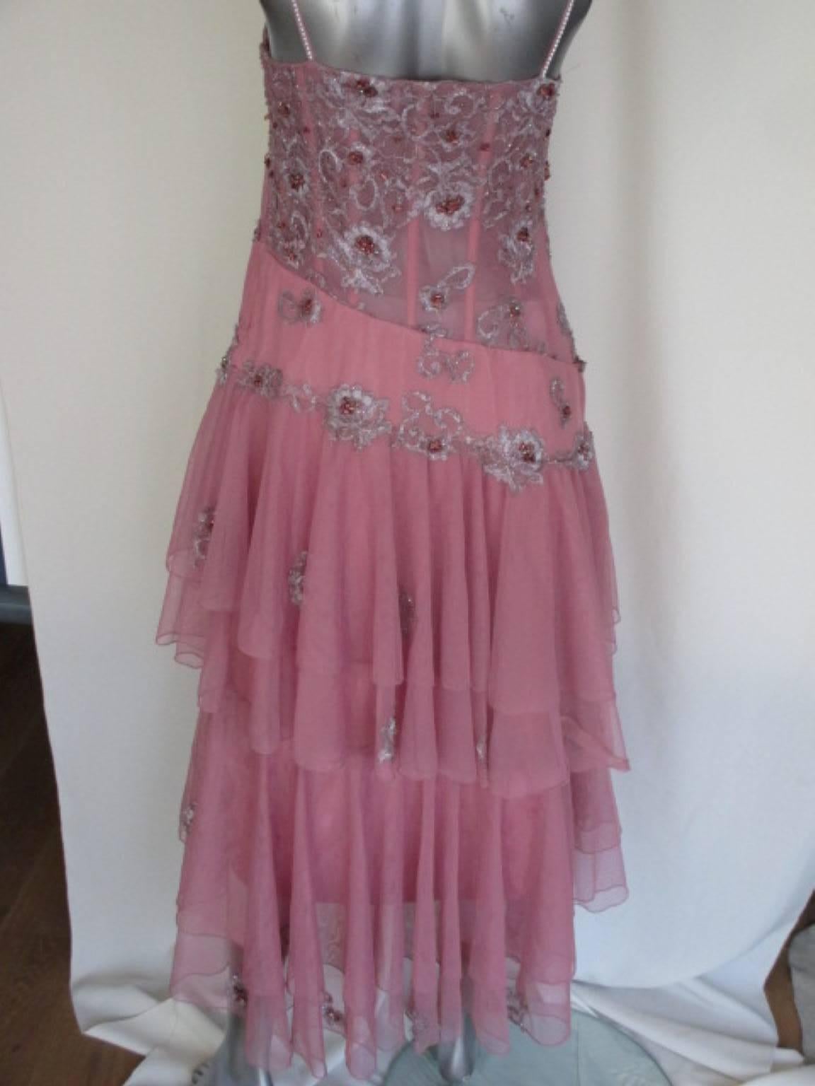 Pierre Cardin Pink Beaded Cocktail Dress 1