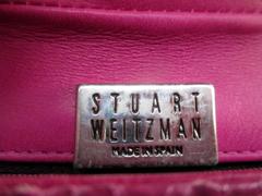 Stuart Weitzman Crocodile Print Pink Leather Bag