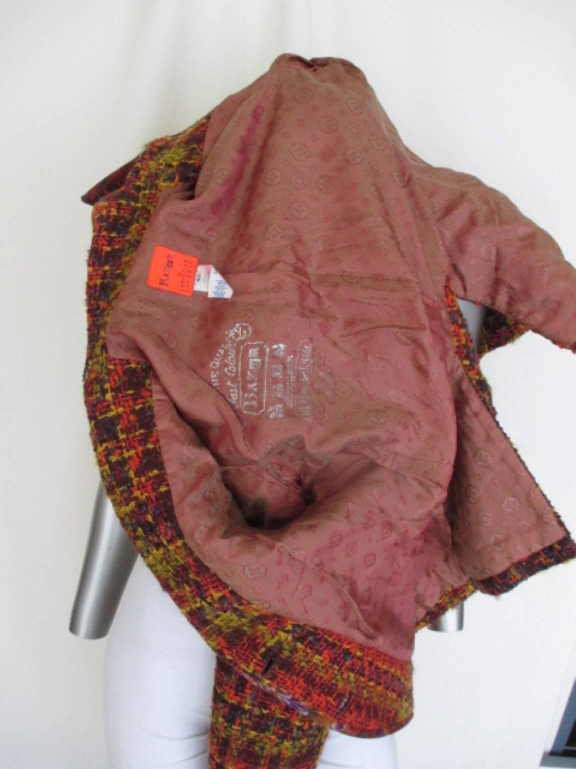Christian Lacroix Bazaar Collection Orange Wool Jacket  In Good Condition In Amsterdam, NL