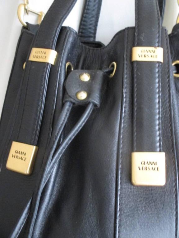 Gianni Versace black leather bag with gold medusa at 1stDibs gianni