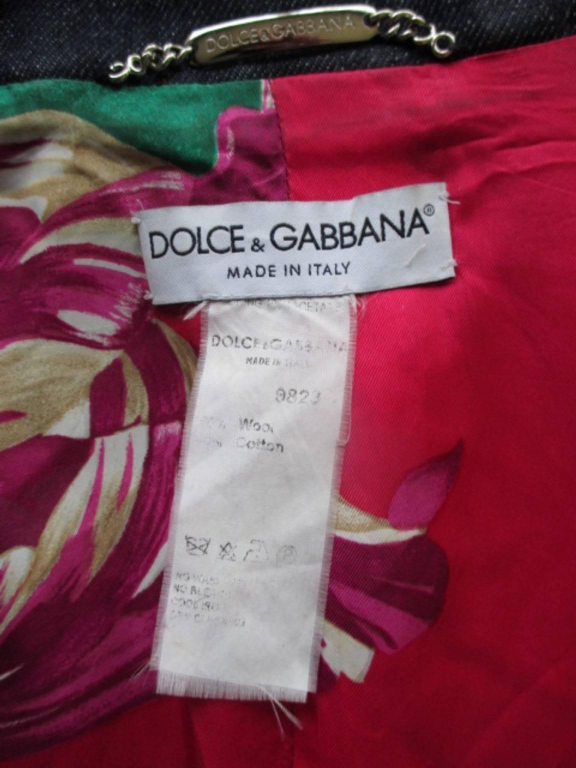 Dolce & Gabbana Blue Wool/Denim Coat In Good Condition In Amsterdam, NL