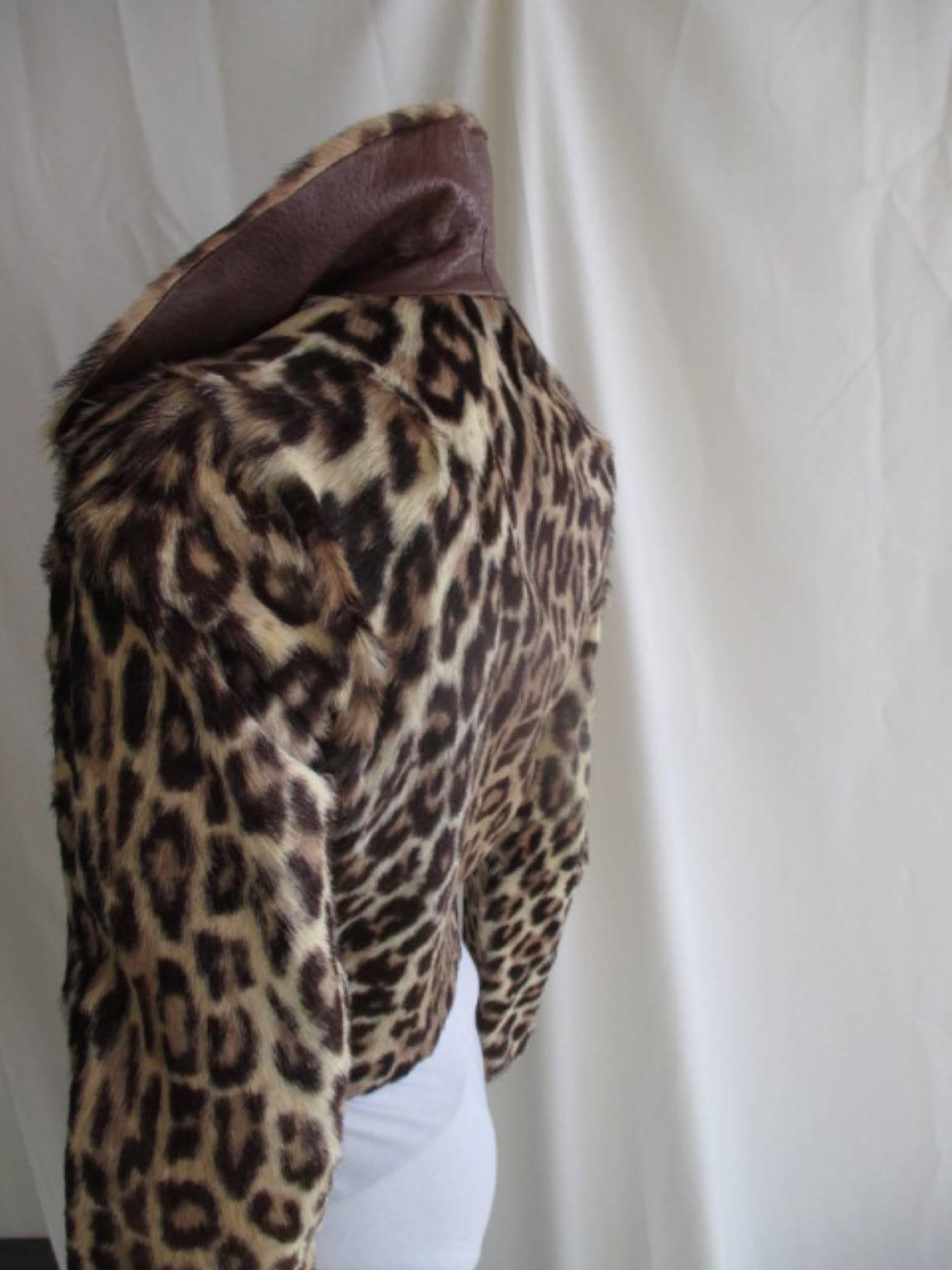 Panthere printed fur vintage jacket   In Fair Condition For Sale In Amsterdam, NL