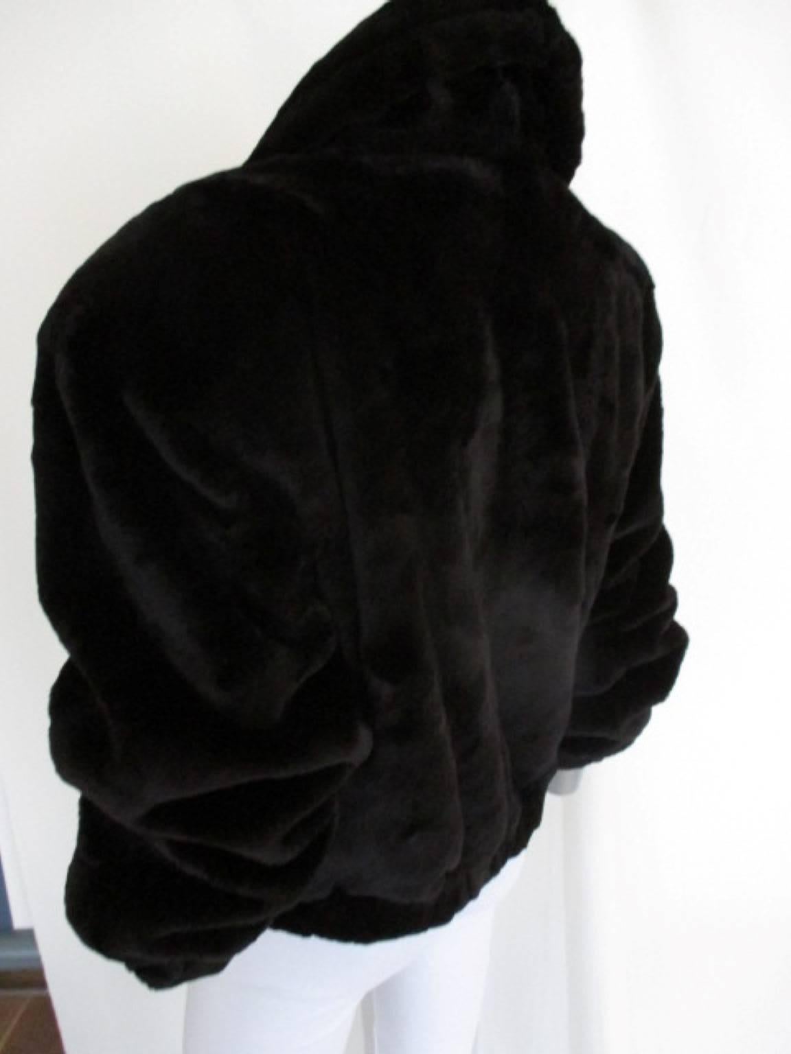 Women's reversible dark brown sheared soft mink fur jacket