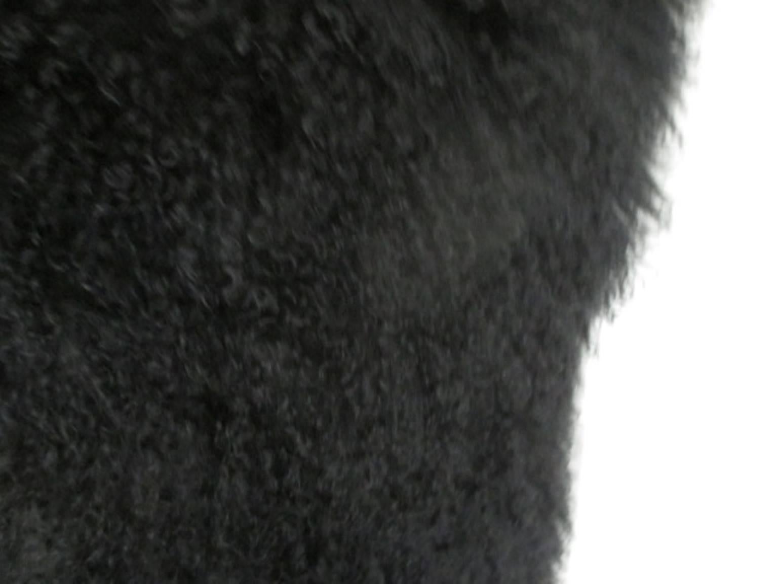 Black black mongolian lamb sleeveless fur vest For Sale