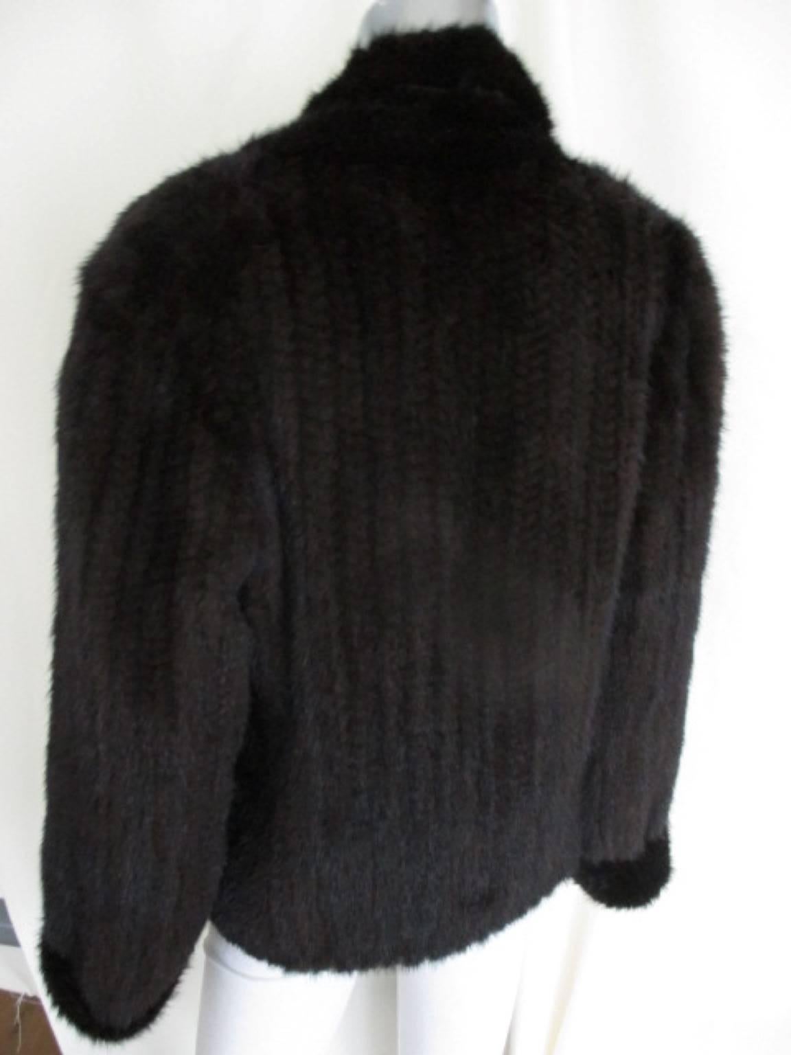 Strickjacke aus Nerzpelz (Schwarz) im Angebot