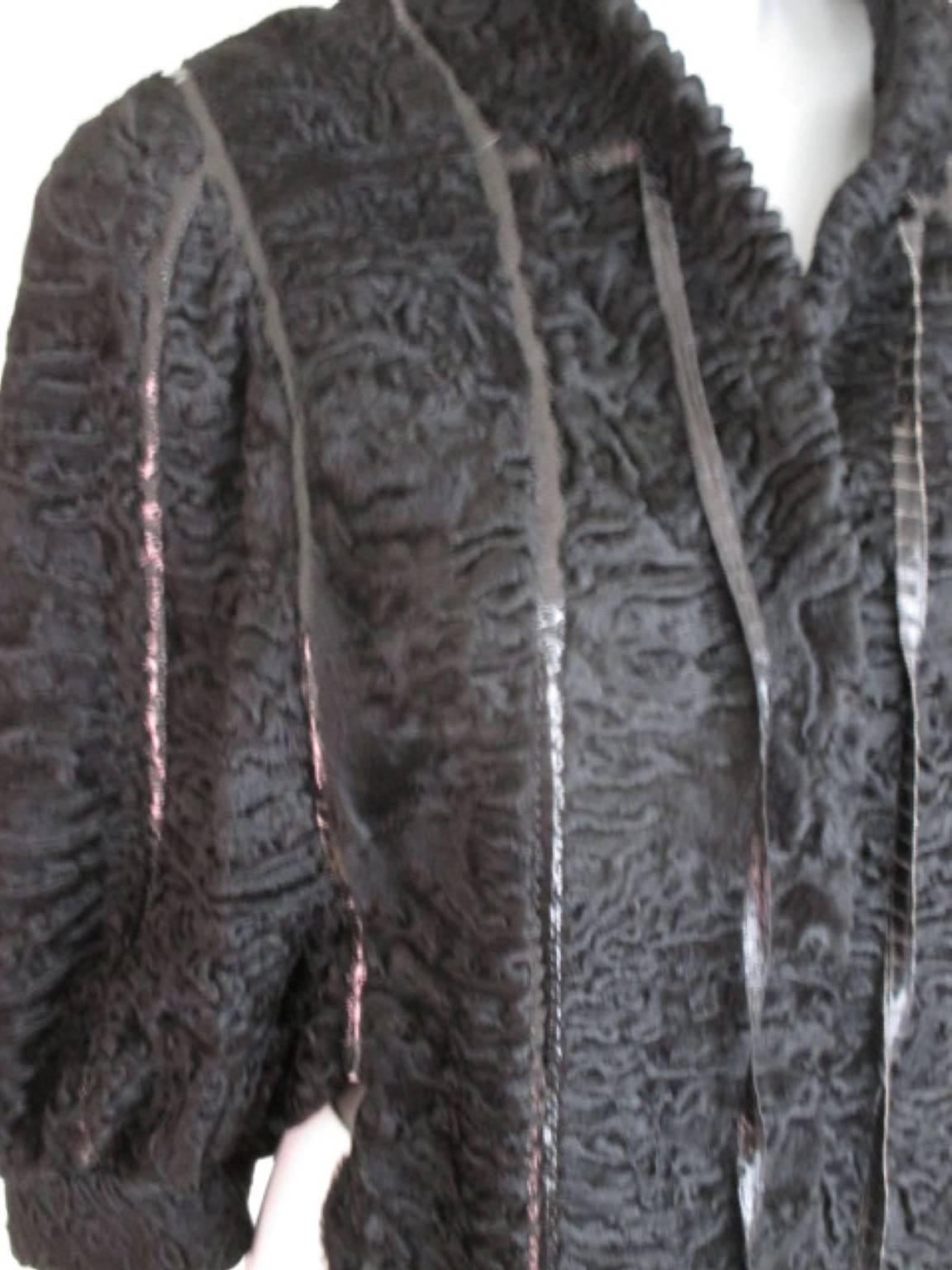 Exclusive Black Short Persian Lamb fur cape/jacket For Sale at 1stDibs ...