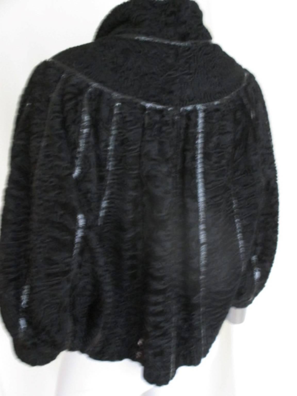 Exclusive Black Short Persian Lamb fur cape/jacket For Sale at 1stDibs ...
