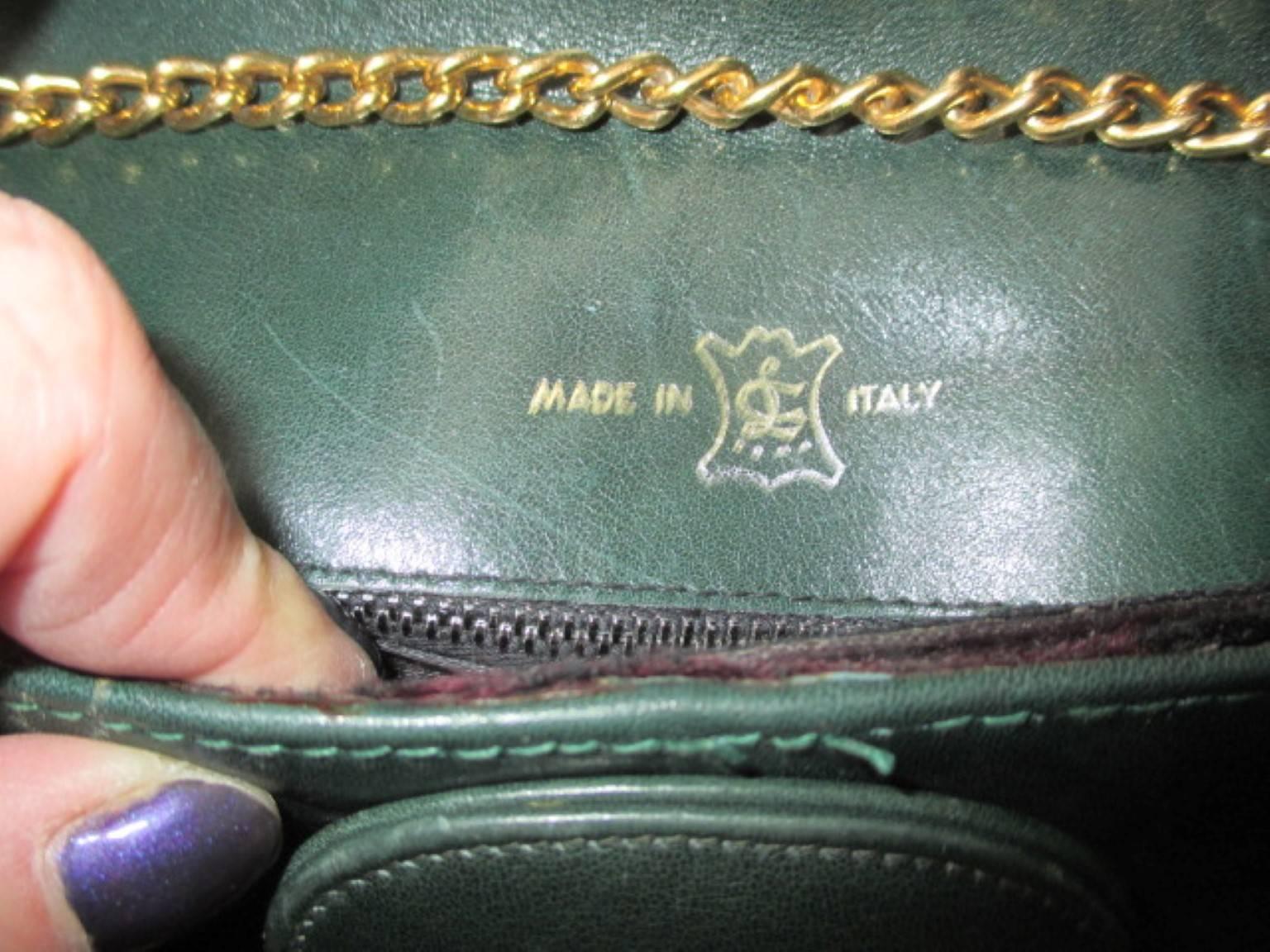 rara bandolera vintage de cuero verde estilo constance en Bueno estado para la venta en Amsterdam, NL