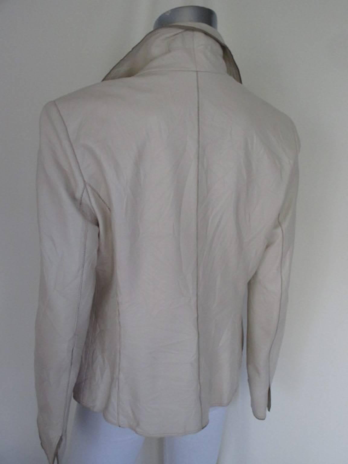 Gray Balmain Paris Soft Leather Jacket For Sale