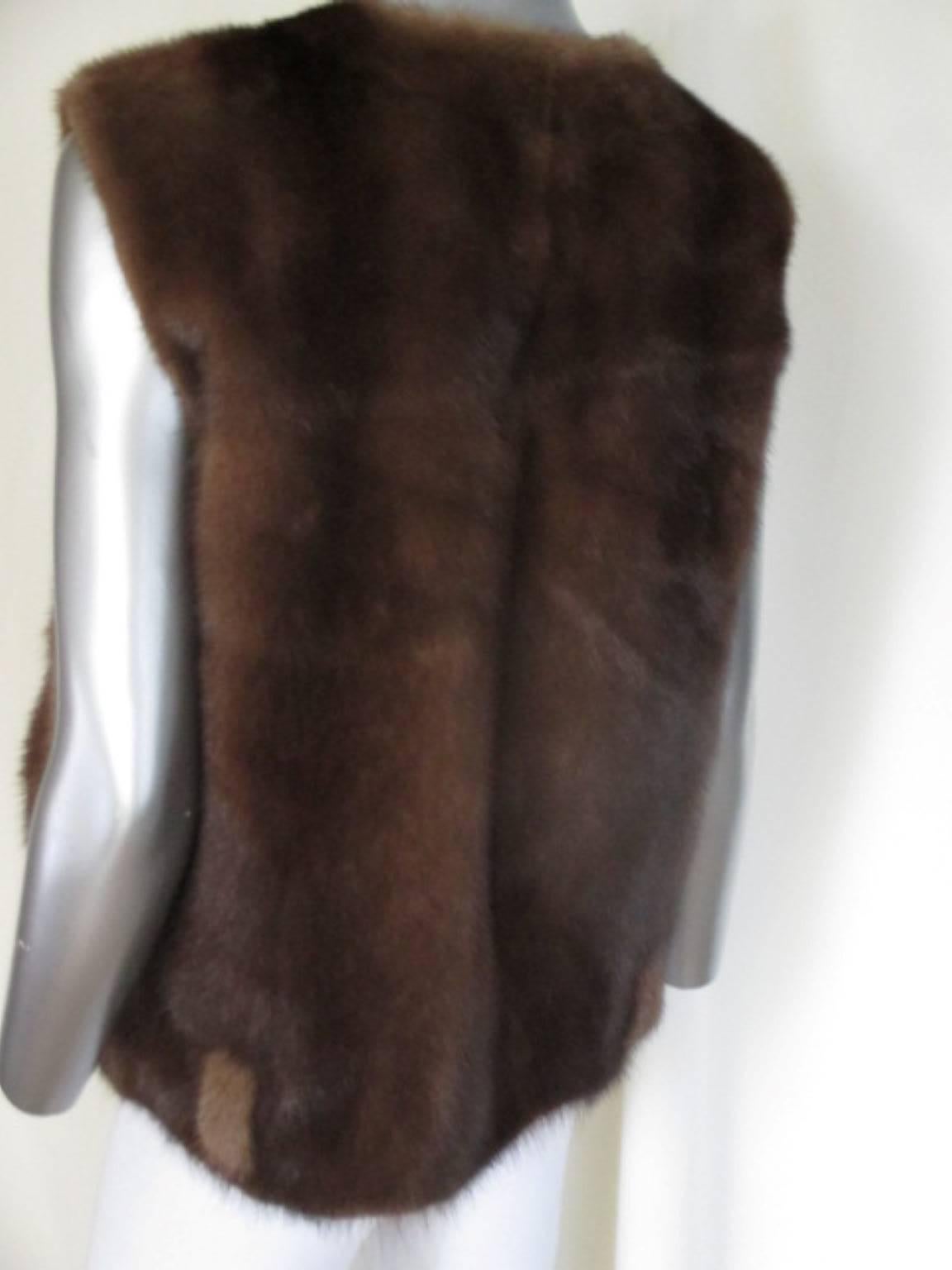 fur vest brown