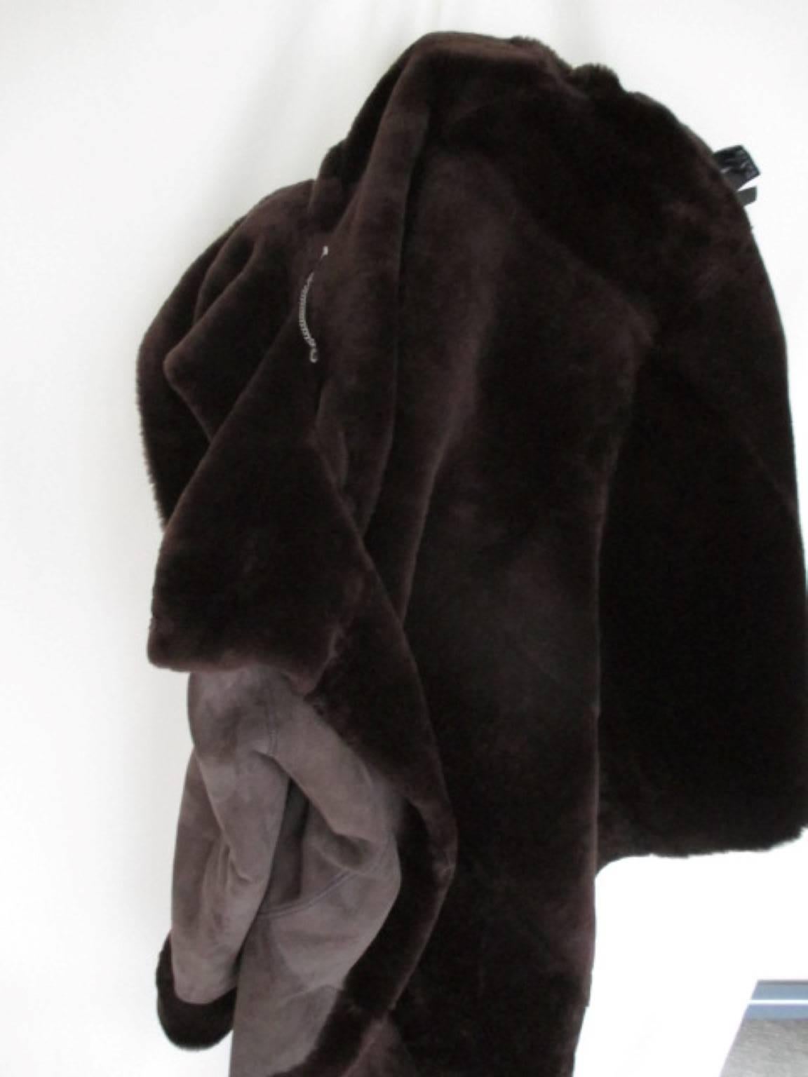 Women's or Men's Hooded light weight Shearling Fur coat