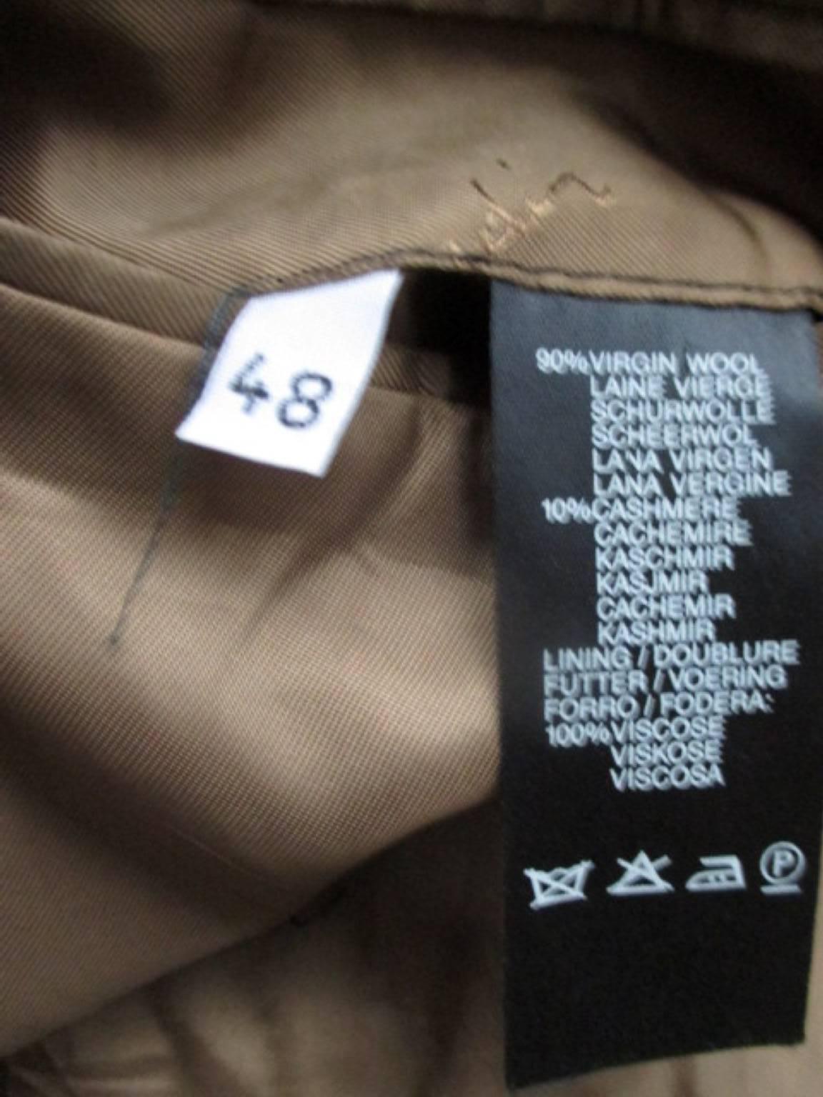 Brown Pierre Cardin men's cashmere/ wool coat For Sale