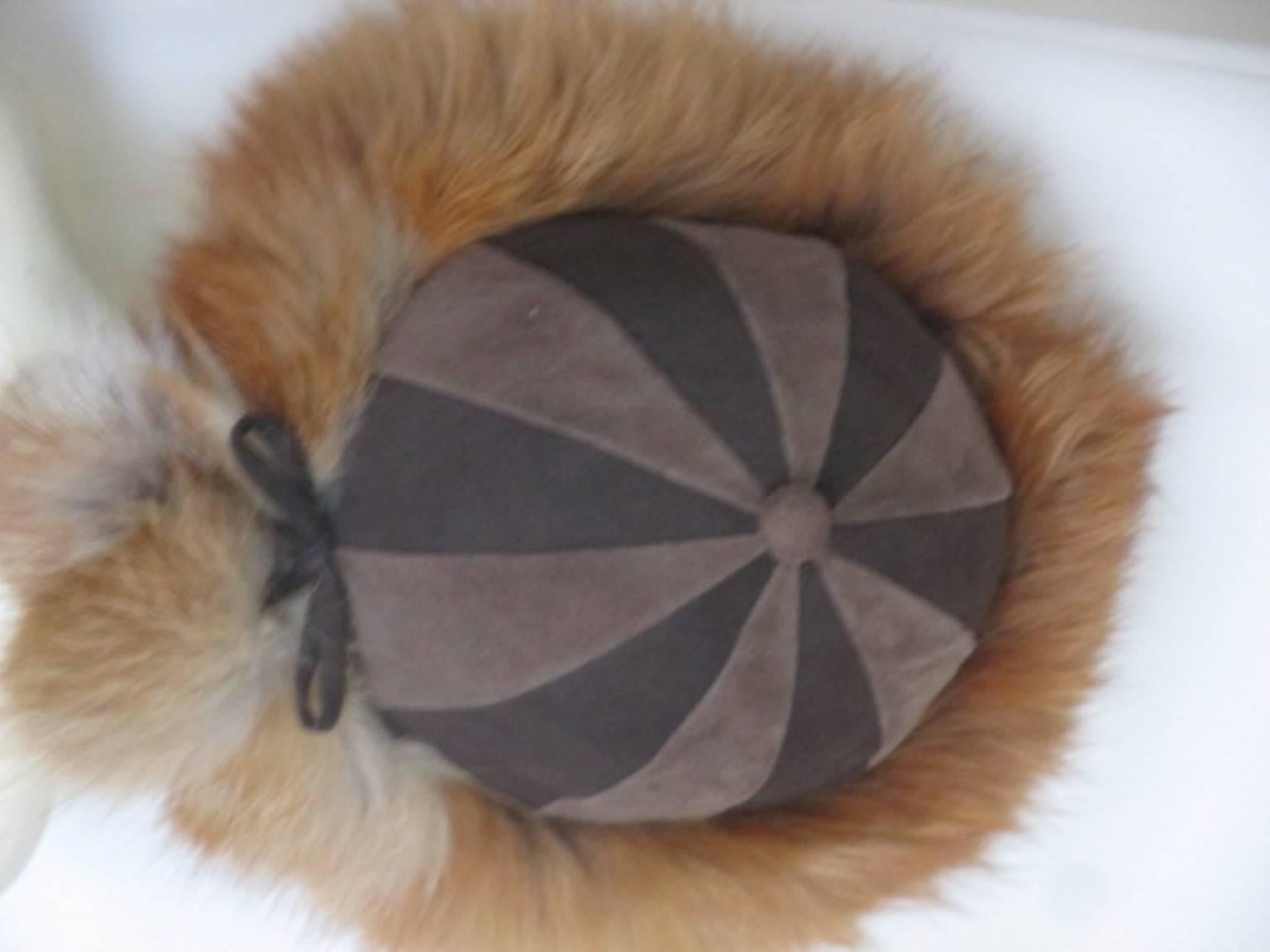 Brown Beautiful Red Fox Fur Hat