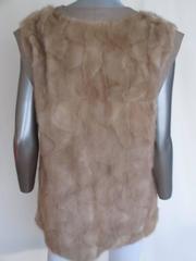 Sleeveless Mink fur Vest Gilet trimmed with Leather