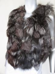 sleeveless Silver Fox fur vest