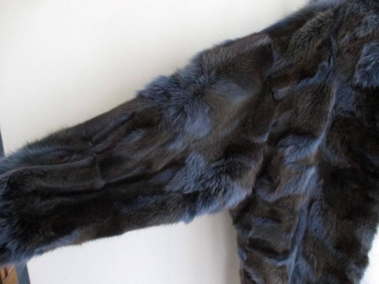 beautiful blue/brown dyed fox fur coat For Sale at 1stdibs