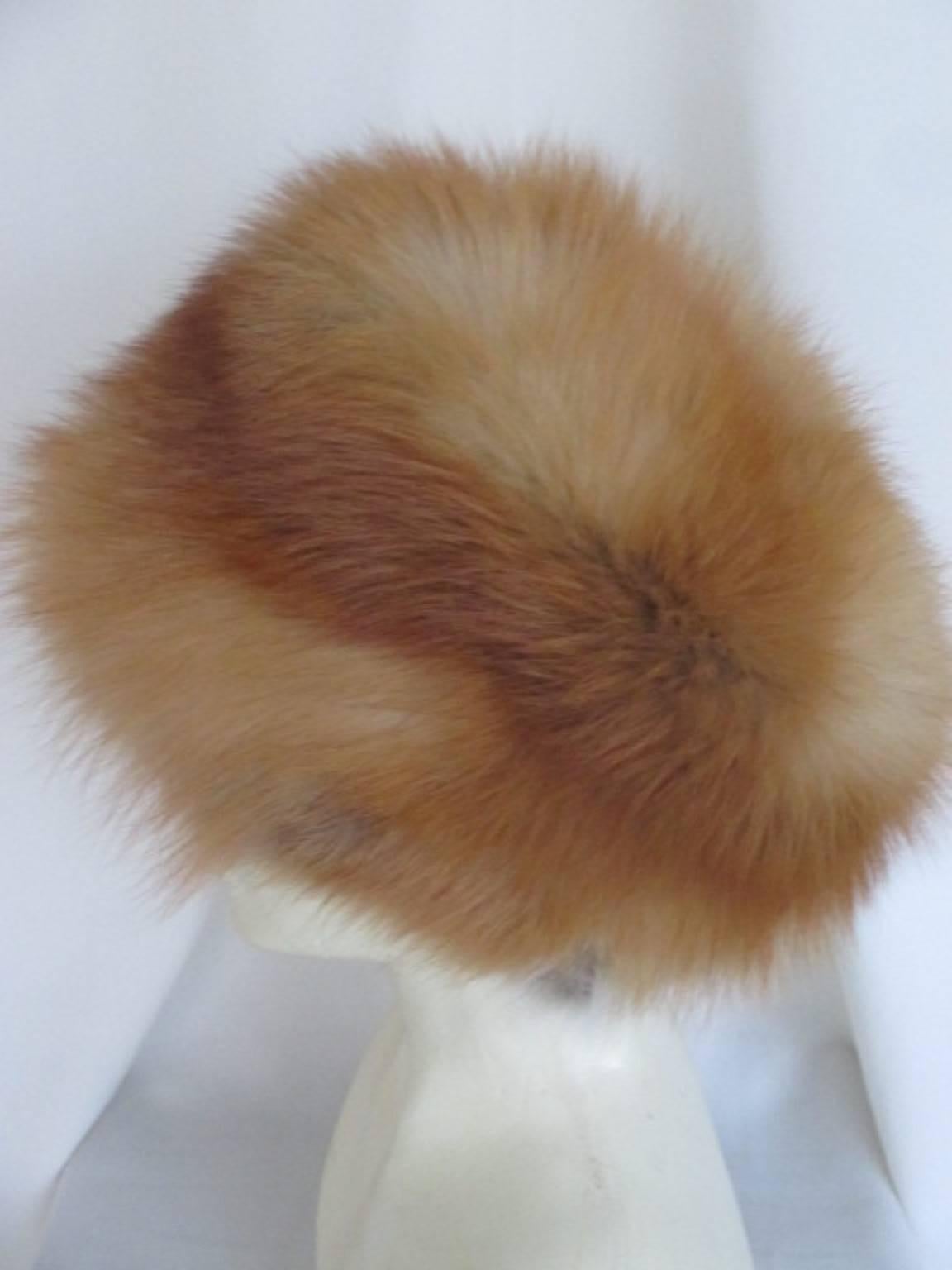 Brown Red fox fur hat