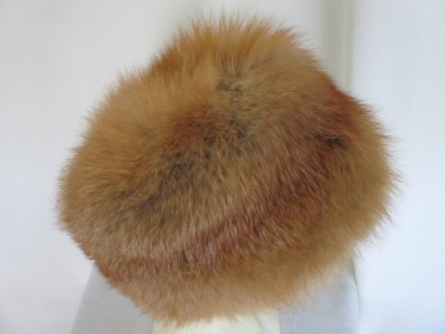 Red fox fur hat 1