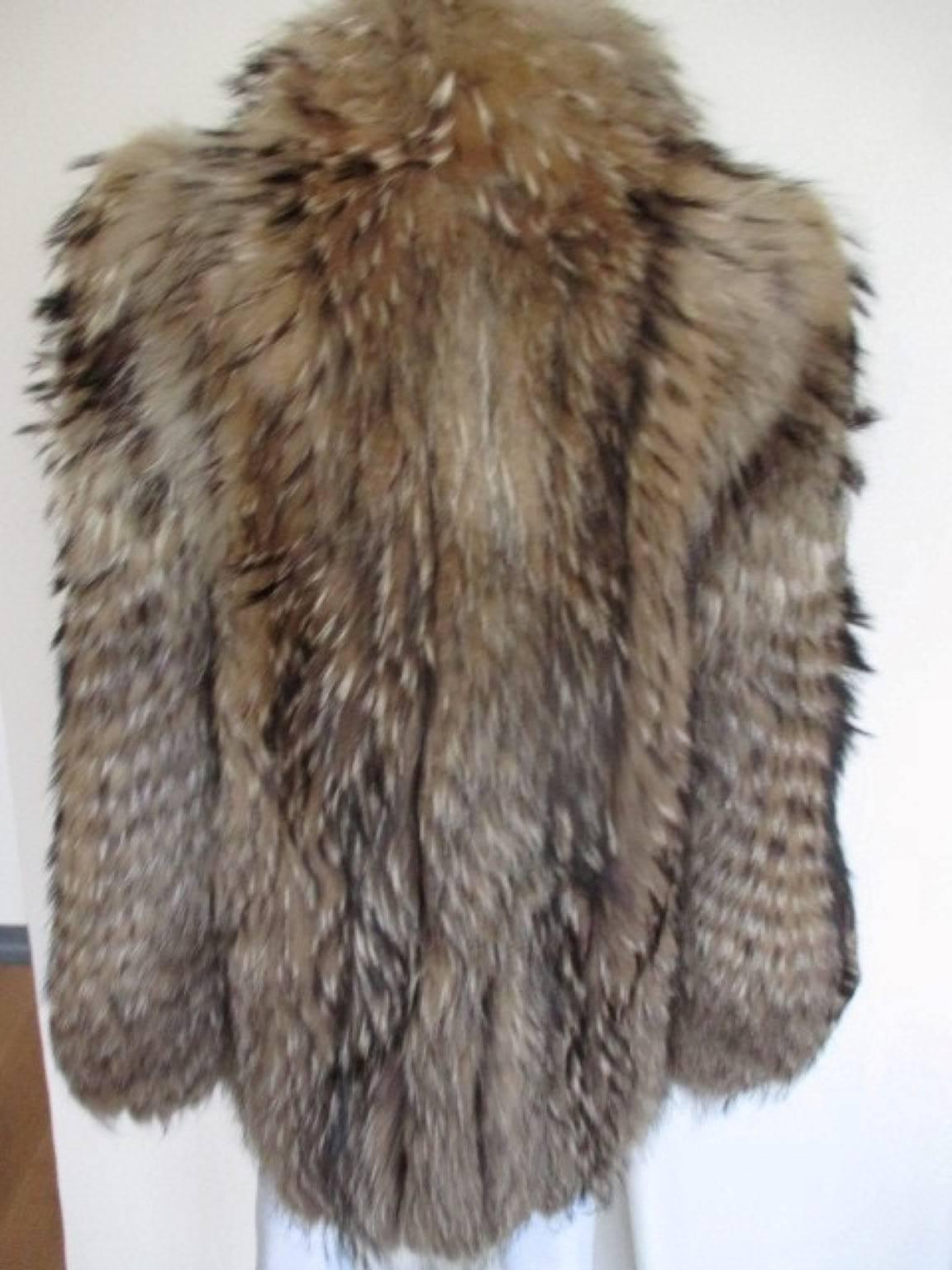 finnish raccoon fur coat