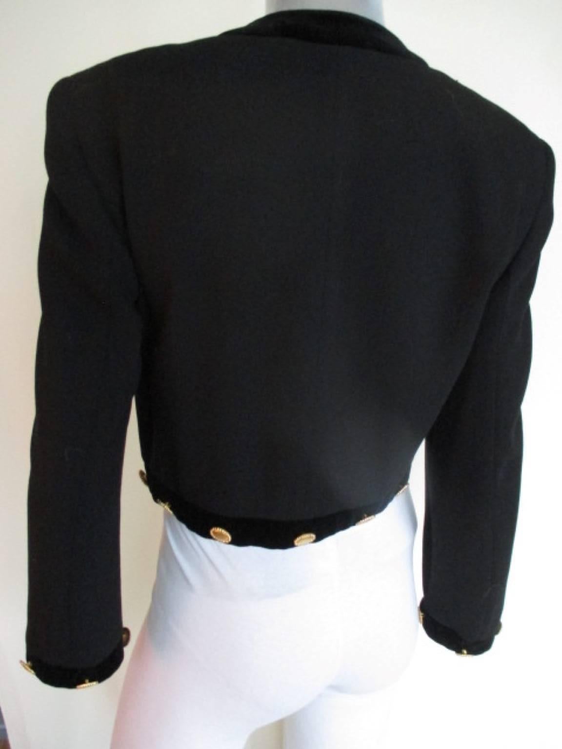 Black escada couture black wool bolero 