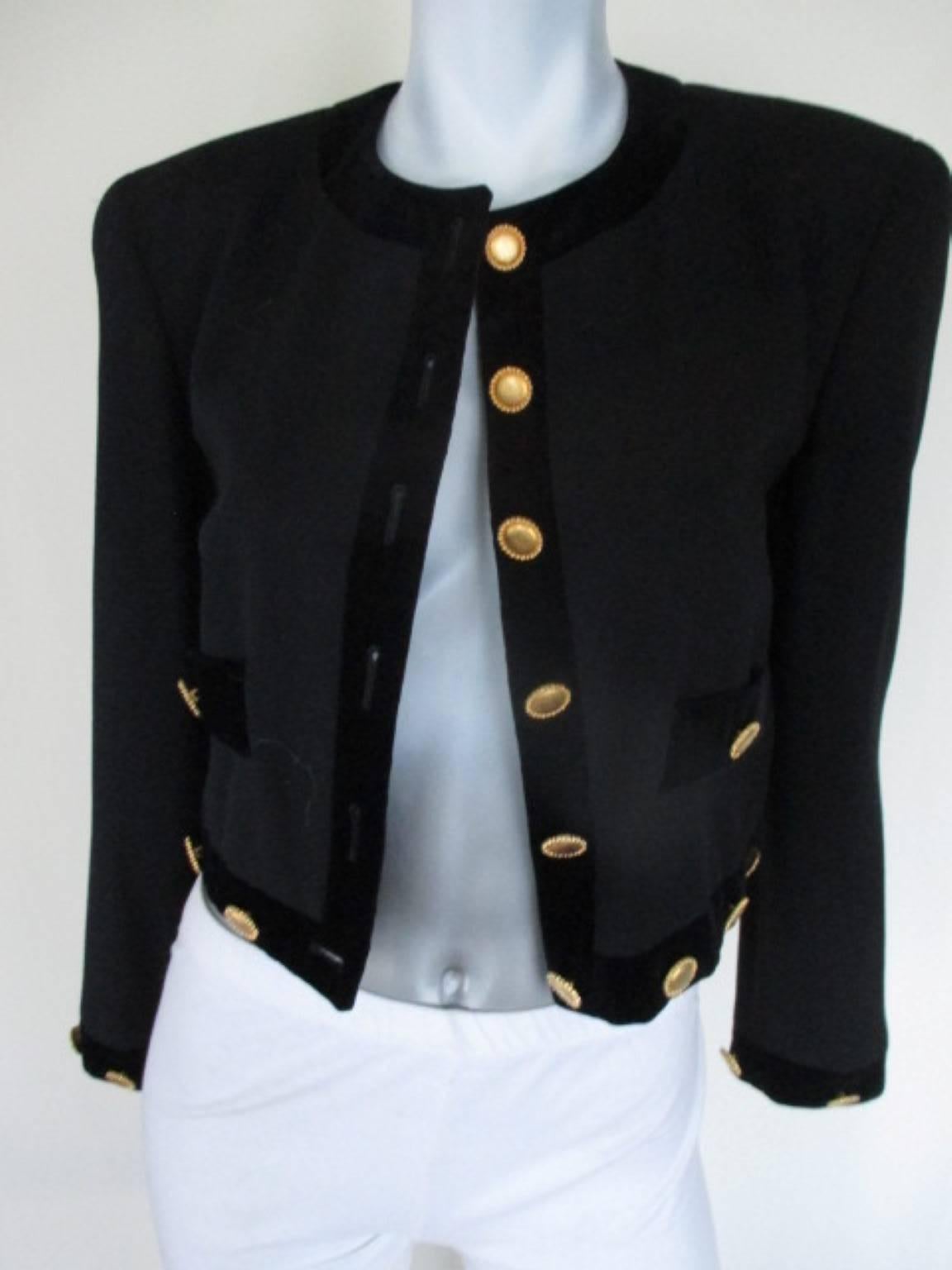 escada couture black wool bolero  In Excellent Condition In Amsterdam, NL