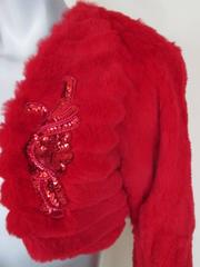 Vintage Sheared Red Bolero