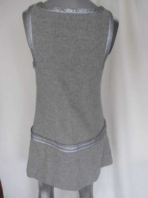 courreges paris grey wool dress For Sale at 1stDibs