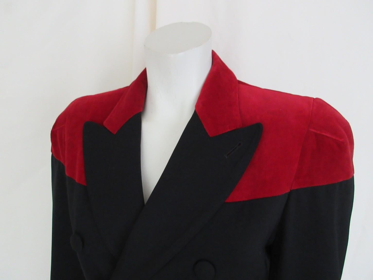 Nero 1994 Blazer Jean Paul Gaultier Jeans US 10 in vendita