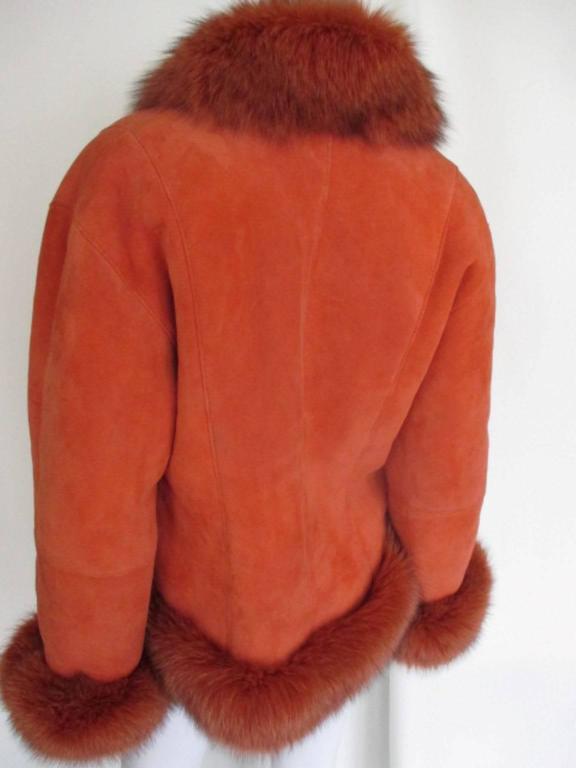 orange shearling jacket